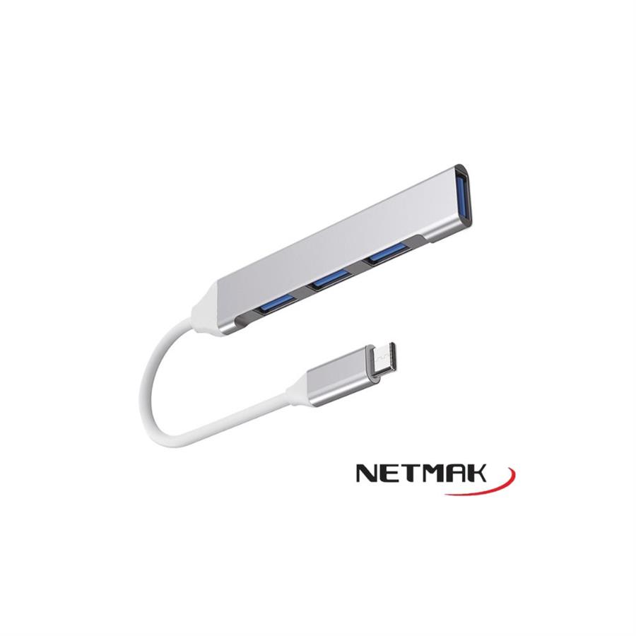 HUB ADAPTADOR TIPO C 4 EN 1 NM-AC09 (3 USB 2.0 + 1 USB 3.0)