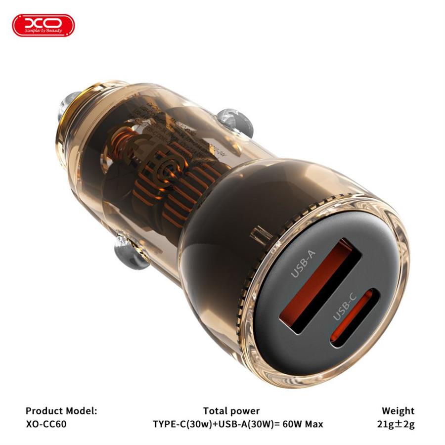 CARGADOR PARA AUTO DUAL USB XO-CC60 NEGRO