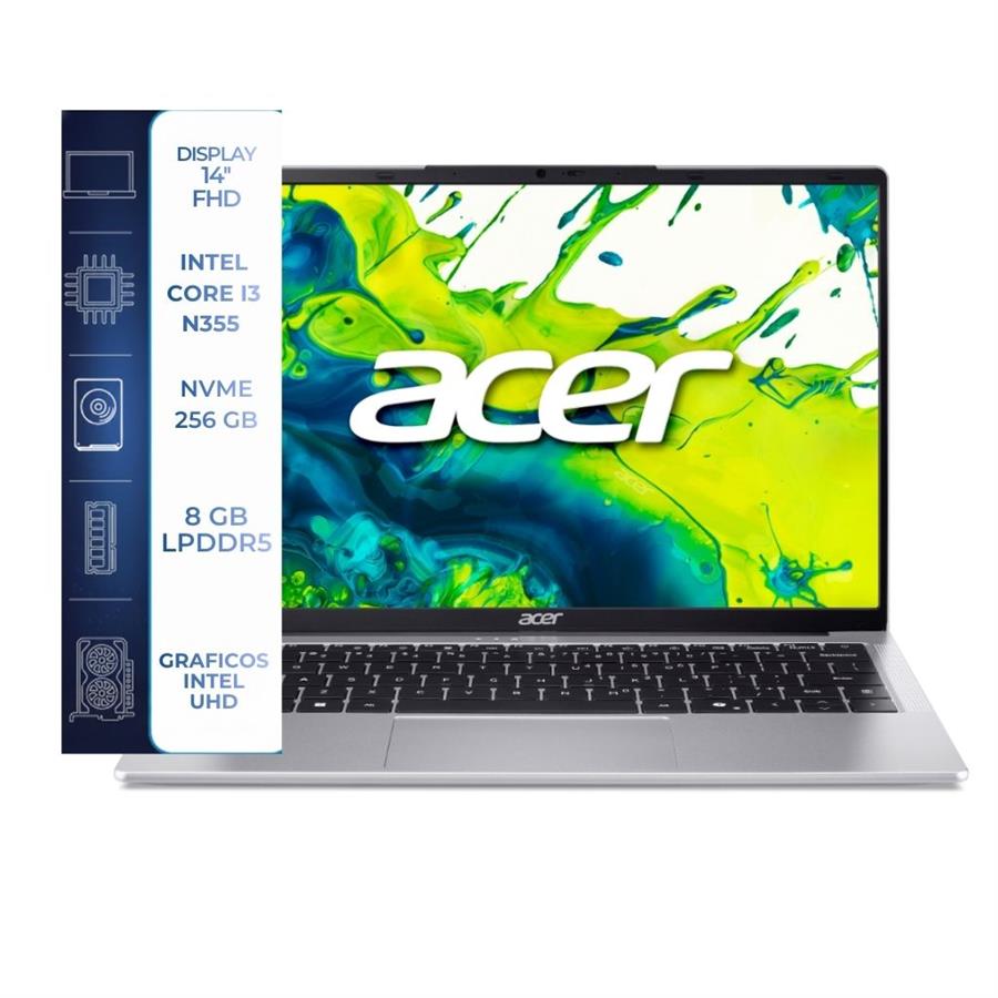 Notebook ACER ASPIRE LITE 14" / I3 N355 / 8GB RAM/SSD 256GB/ WIN 11