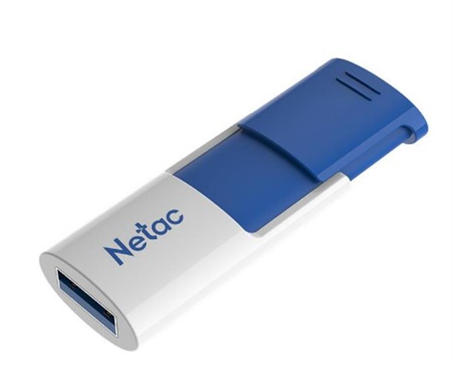PEN DRIVE 128 GB NETAC U182 3.0 WHITE/BLUE RETRACTIL
