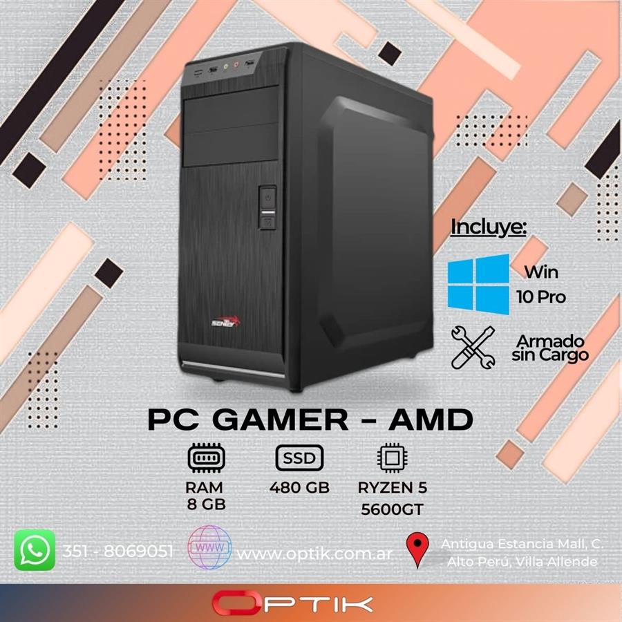 COMPUTADORA - PC AMD - RYZEN 5 5600GT + 8GB RAM + SSD 240GB - Win 10