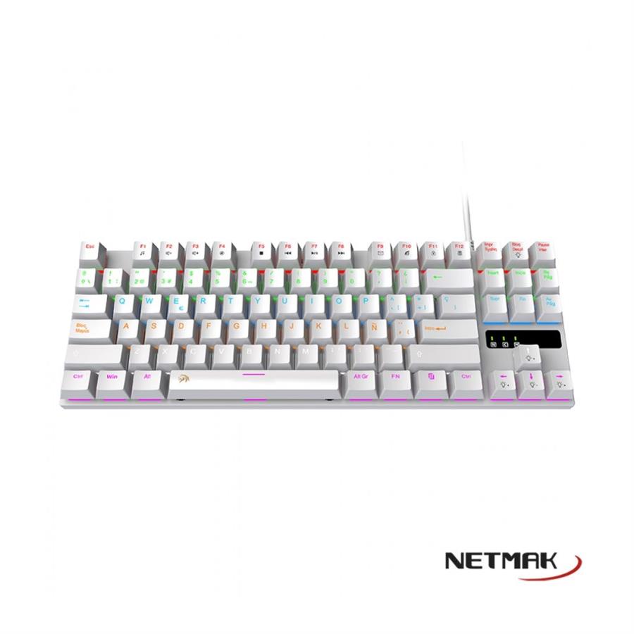 TECLADO MECANICO GAMER FORMATO 80% NM-SKILL BLANCO NETMAK