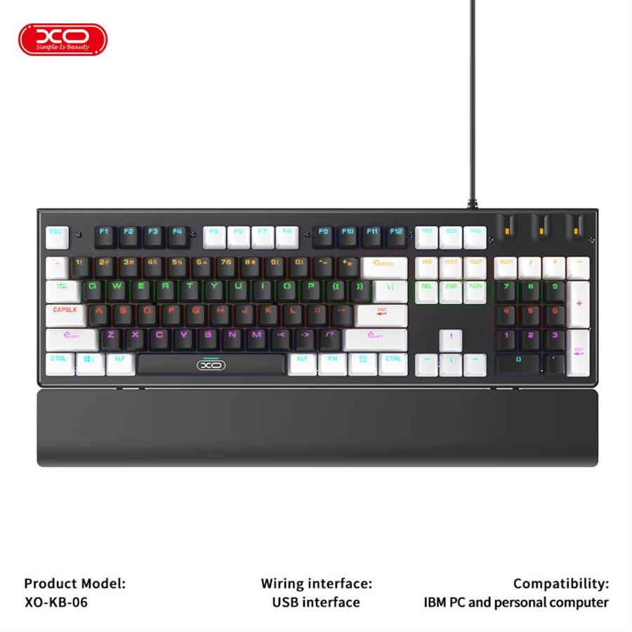 TECLADO + MOUSE USB MECANICO XO-KB-06 +NEGRO