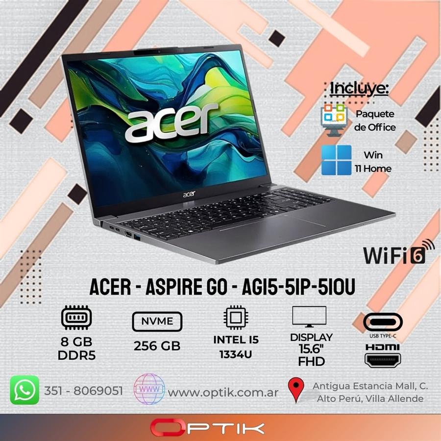 ACER ASPIRE GO AG15-51P-510U I5-1334U/8GB/SSD 256GB/15.3" FHD WIN11