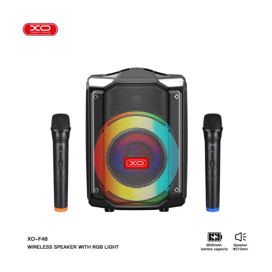 PARLANTE BLUETOOTH XO-F48 NEGRO RGB CON CONTROL REMOTO